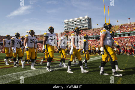 Ames, Iowa, USA. 9th Sep, 2017. Iowa Hawkeyes players walk off the field to head into the locker room before their game at Jack Trice Stadium in Ames on Saturday, September 9, 2017. Credit: Andy Abeyta, Quad-City Times/Quad-City Times/ZUMA Wire/Alamy Live News Stock Photo