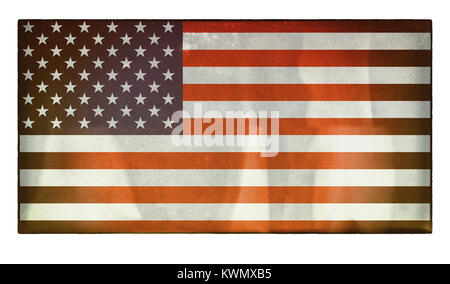 An old, faded, vintage American flag, the stars and stripes Stock Photo