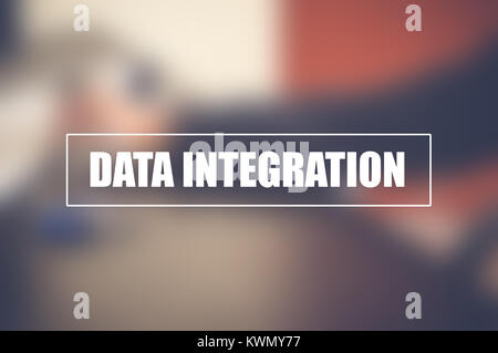 data integration with business blurring background Stock Photo