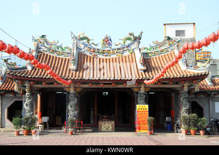 Facade of chinese temple in Lukang, Taiwan Stock Photo