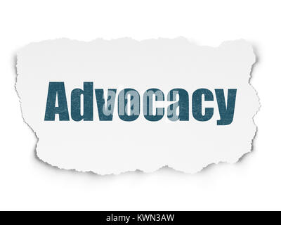 Law concept: Advocacy on Torn Paper background Stock Photo