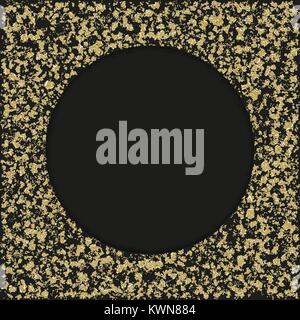 Scattered little gold, yellow, glitter elements. Random stellar and circles Stock Vector
