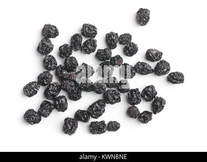 Dried chokeberries. Black aronia berries isolated on white background. Stock Photo