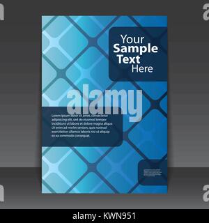 Blue Business Flyer or Cover Design with Abstract Grid in Editable Vector Format Stock Vector