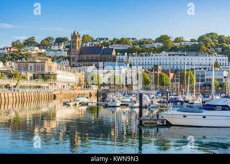 Morning view of Torquay from the Harbour, Devon, England. August 2017 Stock Photo