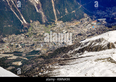 Chamonix from the air Stock Photo