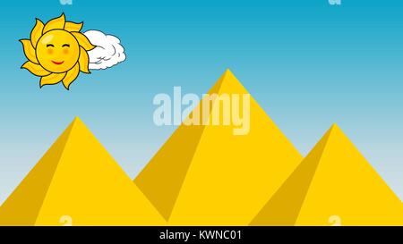 Desert landscape. Pyramid and sun Stock Vector Image & Art - Alamy