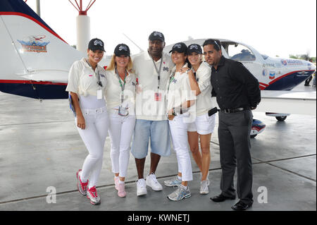 MIAMI, FL - APRIL 30: Basket Ball Wife star Evelyn Lozada participates in a Rally for Kids with Cancer Scavenger Cup. Evelyn Lozada is of Puerto Rican ancestry and grew up in Bronx, New York.  She is the ex-fiancee of basketball star Antoine Walker. She co-owns an upscale shoe boutique in Coral Gables, Florida called Dulce. She has a teenage daughter named Shaniece. Lozada is currently Married to NFL wide receiver Chad Ochocinco.  on April 30, 2011 in Miami, Florida.    People:  Evelyn Lozada Stock Photo