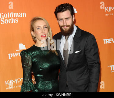 TrevorLIVE L.A. held at The Beverly Hilton Hotel in Beverly Hills, California.  Featuring: Sam Taylor Johnson, Aaron Taylor Johnson Where: Los Angeles, California, United States When: 03 Dec 2017 Credit: Adriana M. Barraza/WENN.com Stock Photo