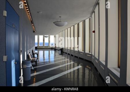 Interior of the Corning Tower 42nd floor Observation Deck at the Capitol Plaza in New York State's capital Albany, Upstate NY, USA Stock Photo