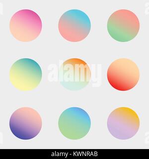 Round gradient set with modern abstract backgrounds. Colorful fluid covers for calendar, brochure, invitation, cards. Trendy soft color. Template with Stock Vector