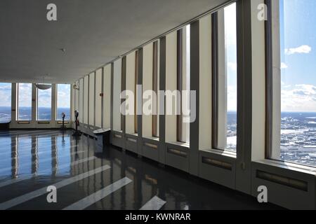 Interior of the Corning Tower 42nd floor Observation Deck at the Capitol Plaza in New York State's capital Albany, Upstate NY, USA Stock Photo