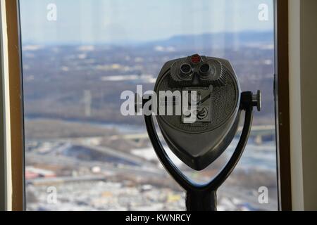 Interior of the Corning Tower 42nd floor Observation Deck at the Capitol Plaza in New York State's capital Albany, Upstate NY, USA Stock Photo