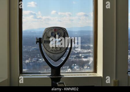 Interior of the Corning Tower 42nd floor Observation Deck at the Capitol Plaza in New York State's capital Albany, Upstate NY, USA Stock Photo