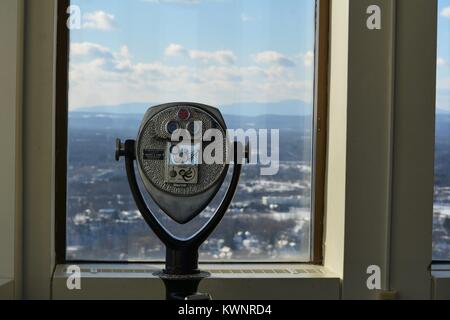 Interior of the Corning Tower 42nd floor Observation Deck at the Capitol Plaza in New York State's capital Albany, Upstate NY, USA Stock Photo