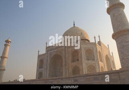 Iconic architecture Taj Mahal pillar Agra India Stock Photo