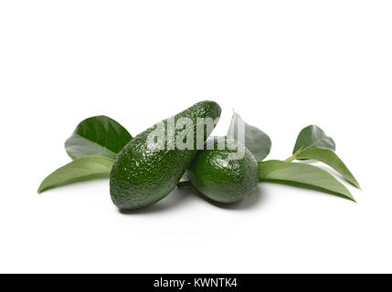 avocado fruits isolated on white background - closeup Stock Photo
