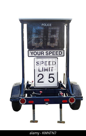 Mobile speed display detector. Isolated. Stock Photo