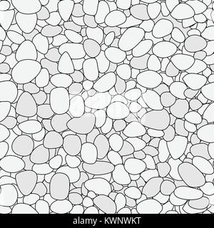 Seamless small white stone pattern in flat style, vector design Stock Vector