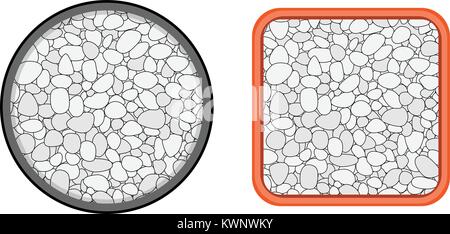 Top view, Plant pot with white small stone, vector design Stock Vector