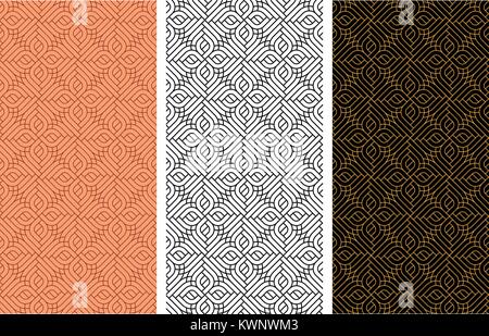 Seamless curve red brick pattern in India style, vector design Stock Vector