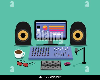 Music conductor table and element in vector design Stock Vector