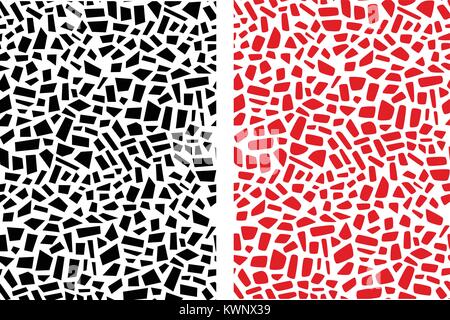 Set of seamless granite mosaic pattern in vector design Stock Vector