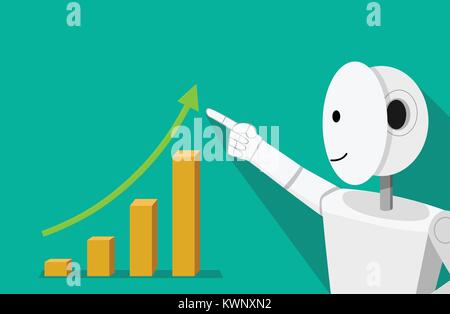 Humanoid robot can increase your income, vector Stock Vector