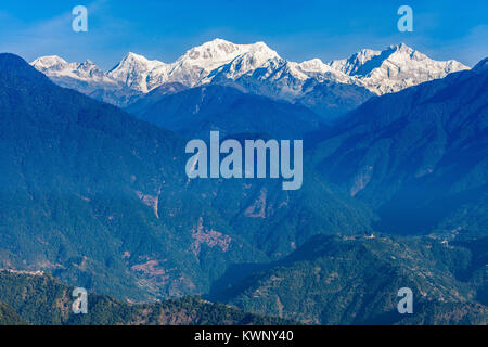 Kangchenjunga is the third highest mountain in the world, located in Sikkim, India Stock Photo