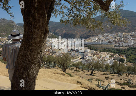 Sacred hilltop Islamic town of Moulay Idriss. Morocco, North Africa Stock Photo