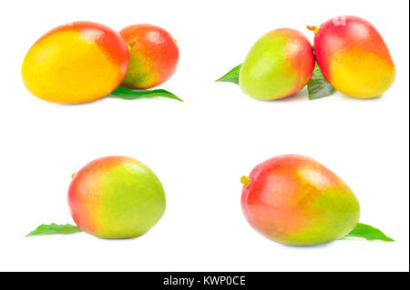 Group of red mango isolated on a white background cutout Stock Photo