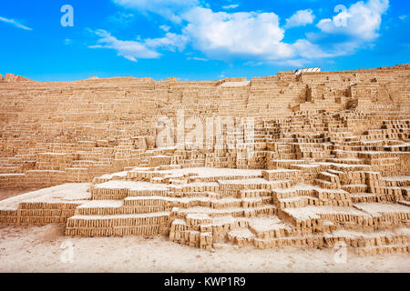 The Huaca Pucllana in the Miraflores district of Lima, Peru Stock Photo