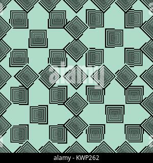 black squares seamless. Vector illustration. Abstract seamless pattern with gold confetti squares. Stock Vector