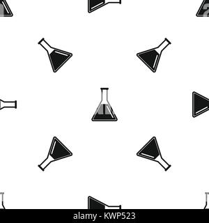 Test tube with oil pattern seamless black Stock Vector