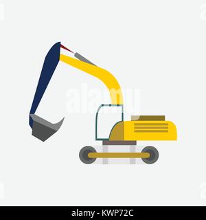 Excavator Heavy Vehicle Transport Vector Illustration Graphic Design Stock Vector