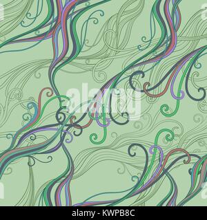 abstract vector color seamless pattern with hair Stock Vector