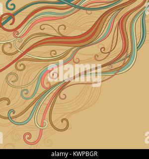 abstract vector wavy pattern on color background Stock Vector