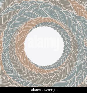 vector frame with braid hair color circle pattern Stock Vector