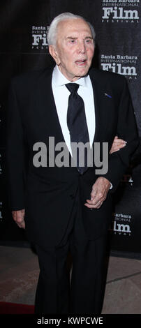 SANTA BARBARA, CA - OCTOBER 13:  Kirk Douglas attends Santa Barbara International Film Festival's 6th annual Kirk Douglas Award for Excellence in Film gala at The Four Seasons Biltmore on October 13, 2011 in Santa Barbara, California.   People:  Kirk Douglas Stock Photo