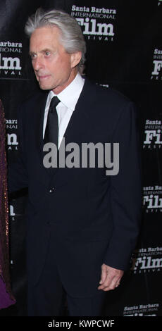 SANTA BARBARA, CA - OCTOBER 13:  Michael Douglas attends Santa Barbara International Film Festival's 6th annual Kirk Douglas Award for Excellence in Film gala at The Four Seasons Biltmore on October 13, 2011 in Santa Barbara, California.   People:  Michael Douglas Stock Photo