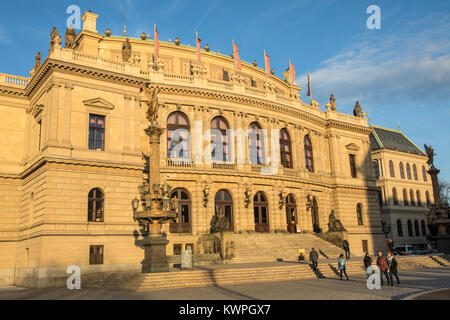 PRAGUE, CZECH REPUBLIC - DECEMBER 23RD 2017: A view of the historic Rudolfinum in Prague, on 23rd December 2017.  The Czech Philharmonic Orchestra and Stock Photo