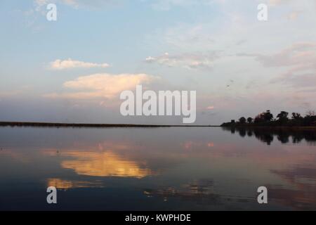 sunsets in the linyanti botswana Stock Photo