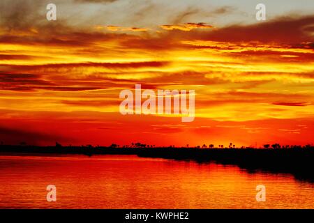 sunsets in the linyanti botswana Stock Photo