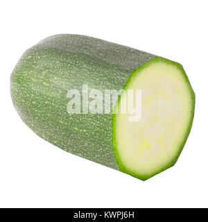 Isolated zucchini. Slice courgette isolated on white background with clipping path Stock Photo