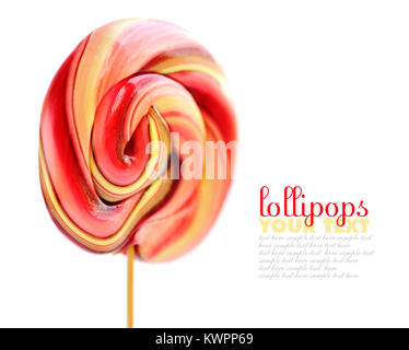 Colourful spiral lollipop isolated on white background Stock Photo