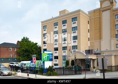 Holiday Inn Express hotel at John F Kennedy International Airport, Jamaica, New York, September 14, 2017. Stock Photo