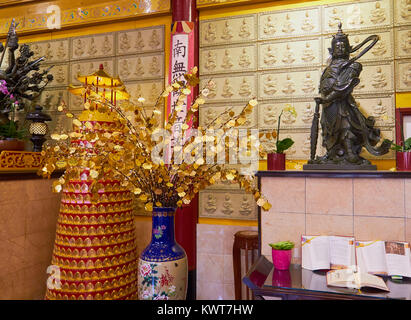 Interior of Buddhist Fo Guang Shan He Hua Temple with wish tree, Amsterdam, Netherlands Stock Photo