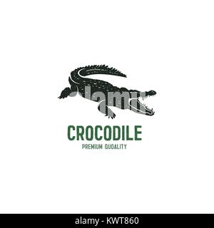 Crocodile Logo Template. Symbol of Alligator, Crocodile with Text