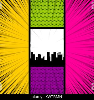 Pop art comic book colored backdrop Stock Vector