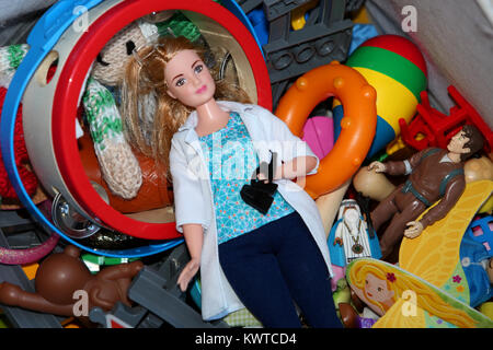 A Science Barbie Doll pictured at a home in Chichester, West Sussex, UK. Stock Photo